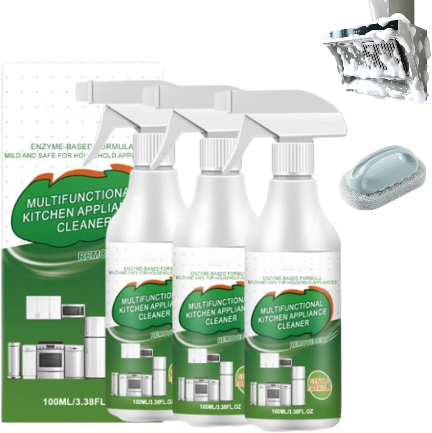Lazy Kitchen Cleaning, All-Purpose Kitchen Appliance Cleaner, Heavy-Duty Degreaser for Removing Stains and Grease from Household Surfaces like Ovens and Stoves (3set)