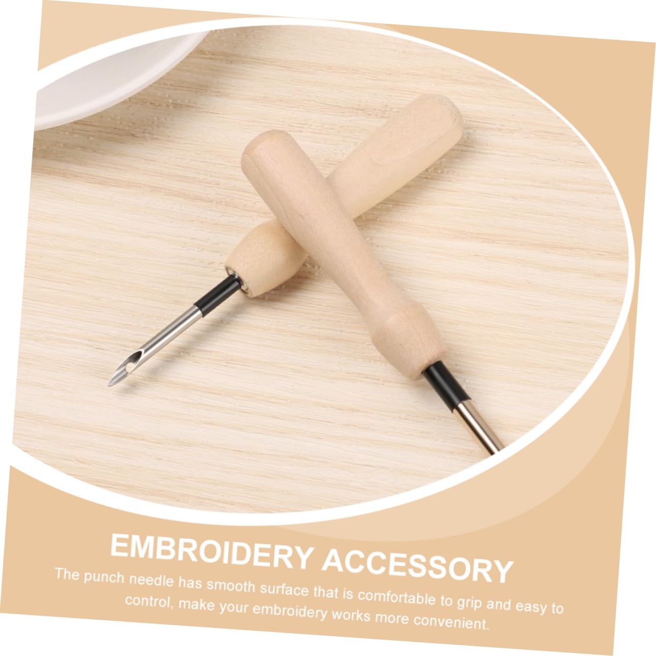 NUOBESTY 15 STK Stempel Stempel Sticknadel Stickerei-Nadelstift Sticknadeln Nadel-Kit Stricknadeln Embroidery Needle Stanznadel Nähnadeln Stickzubehör Punch-Needle-Kit für Anfänger Holz