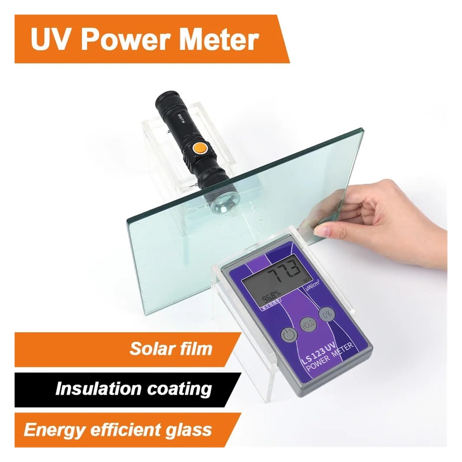 Espectrofotómetro, LS123 365nm Rechazo UV Medición De Intensidad Radiación S Película Solar Probador Tinte Ventana Medidor Potencia