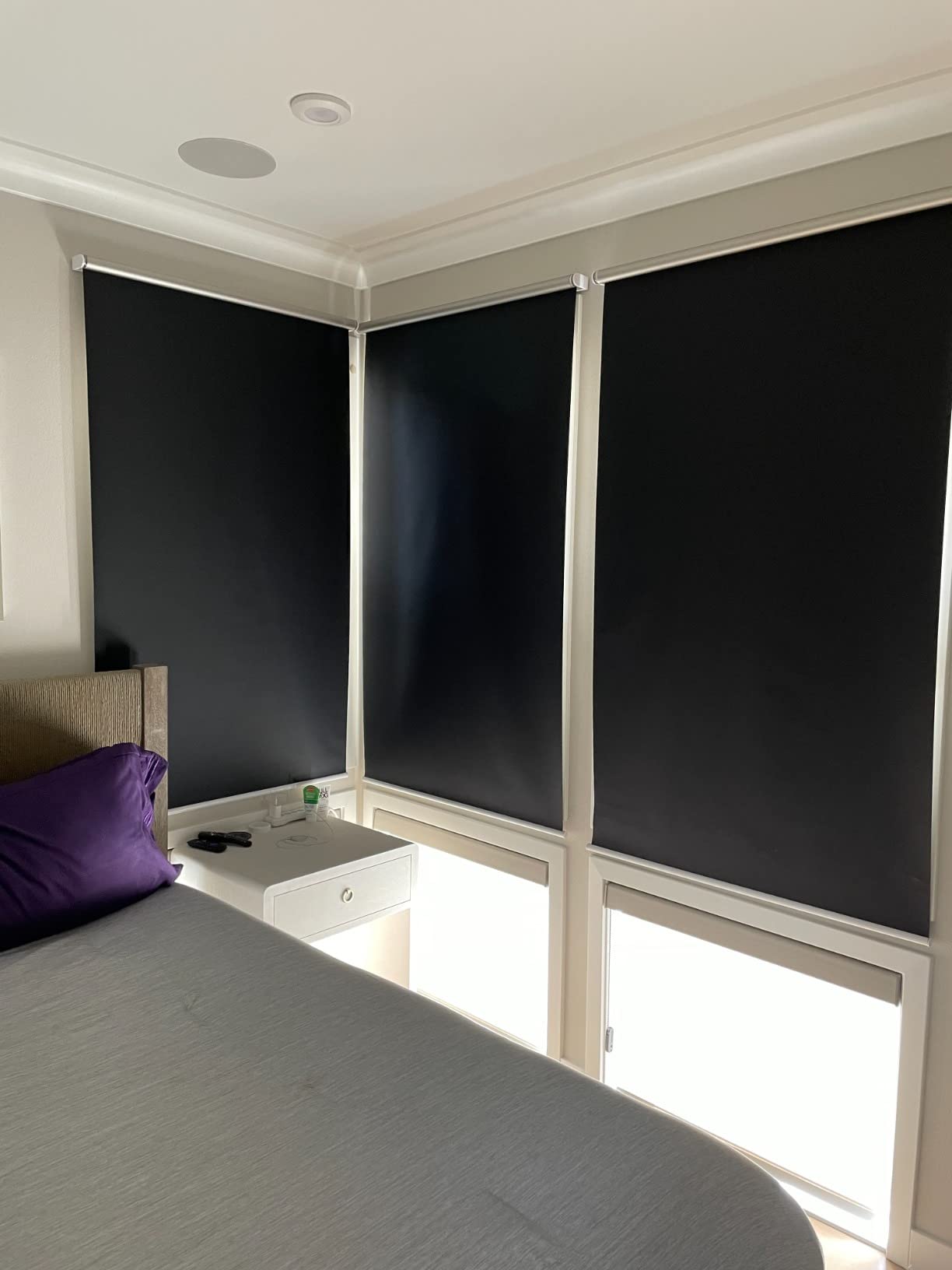 9/mo Finance White Blackout Window Shades Cordless Window Blinds with Spring Lifting System