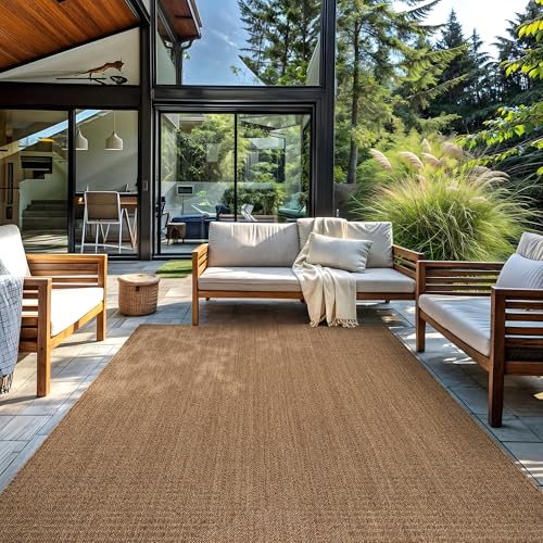 Rugshop Geometric Jute-Style Indoor Outdoor Area Rug Natural 7'10" x 10'