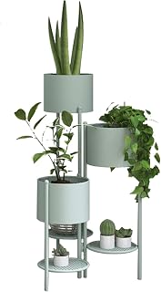 Multi-Tier Metal Plant nd for Indoor Use - 79.5x40cm Flower Pot HolderGreen Decor for HomeGardenand Office - Space-Saving Plant Display Rack