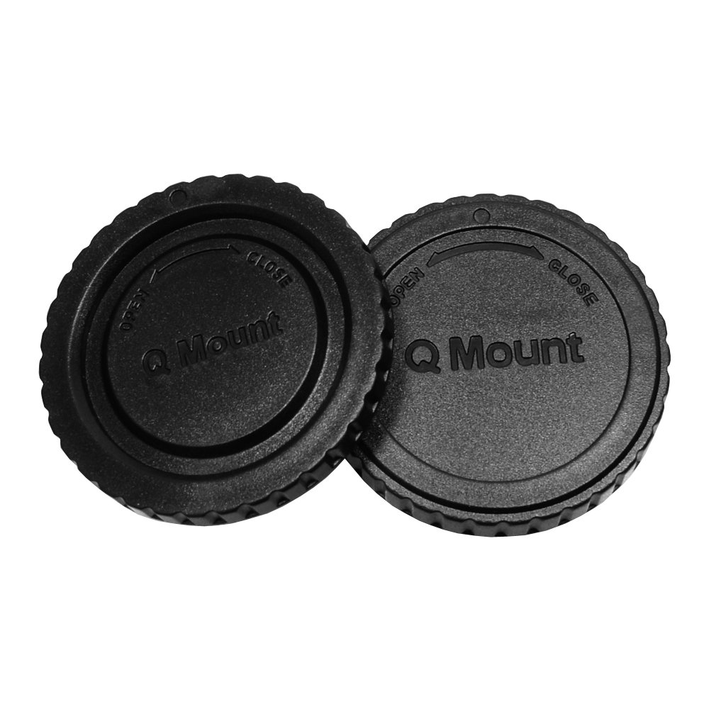 CamDesign Rear Lens Cap and Body Cap Set Compatible with Pentax Q PQ Camera & Lens