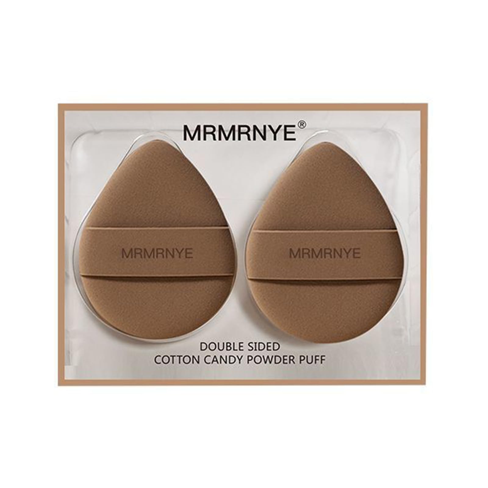 2-In-1 Powder Puff, 2 Piezas esponja multifuncional para cojín de aire húmedo y seco de doble uso,Polvera marrón con dos compartimentos de almacenamiento,eversible Elastic Band con Funda