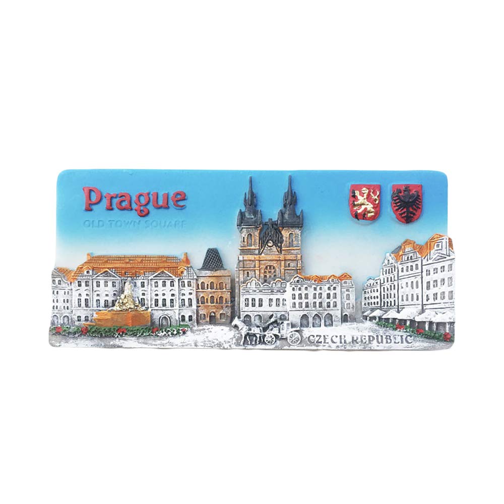 Magnete Da Frigo 3D Praga In Cristallo Di Vetro - Souvenir Di Viaggio Con Immagine Della Repubblica Ceca, Forma Rettangolare 50x70 Mm, Regalo Turistico - 3