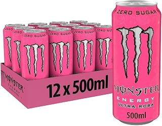 Monster Energy Ultra Rosa Zero Sugar Energy Drink, Pink, 12 x 500ml Cans, Sugar-Free Carbonated Beverage (Product Of USA) Price In India