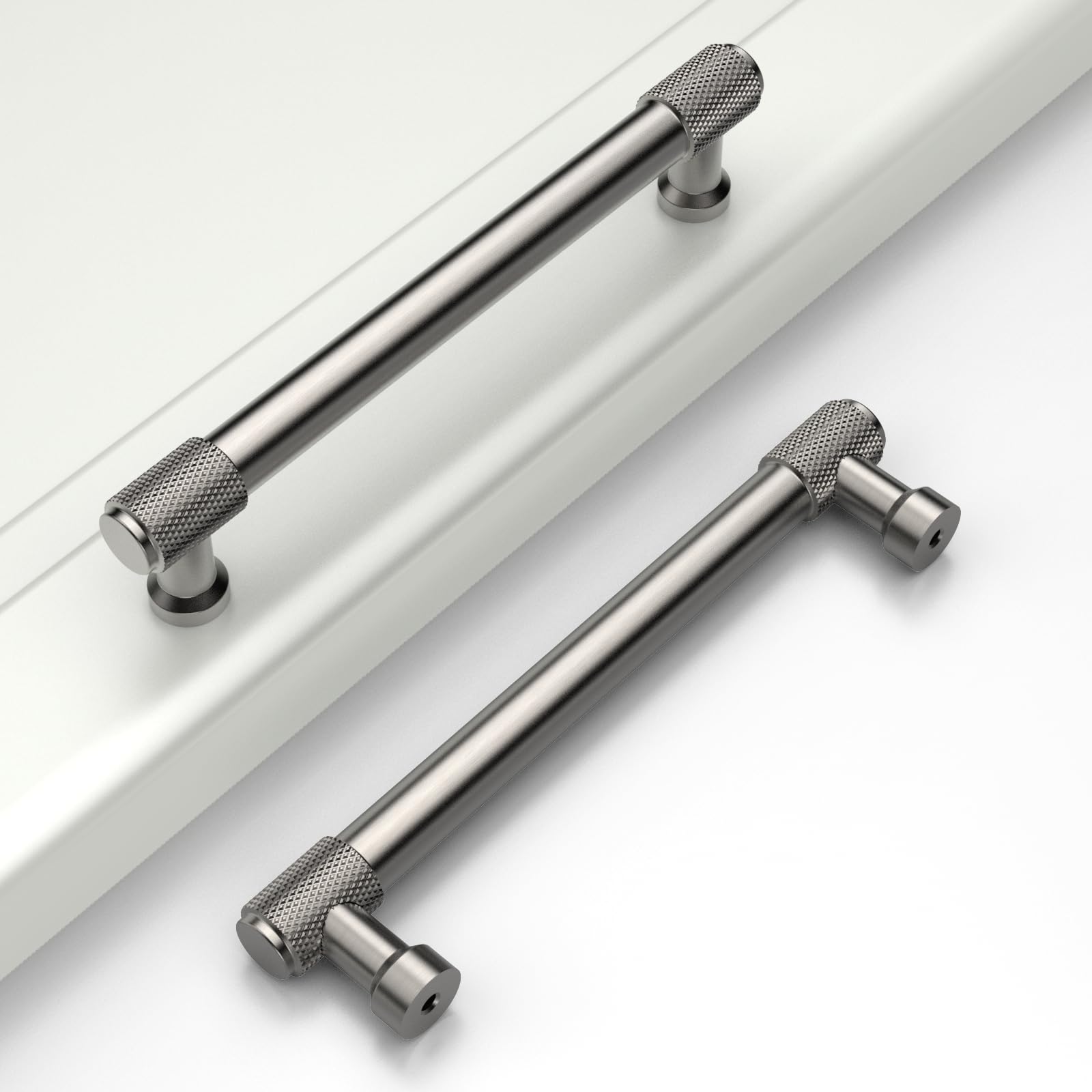 Tiradores de gabinete de níquel cepillado de 128 mm para renovar cajones de cocina, pack de 10