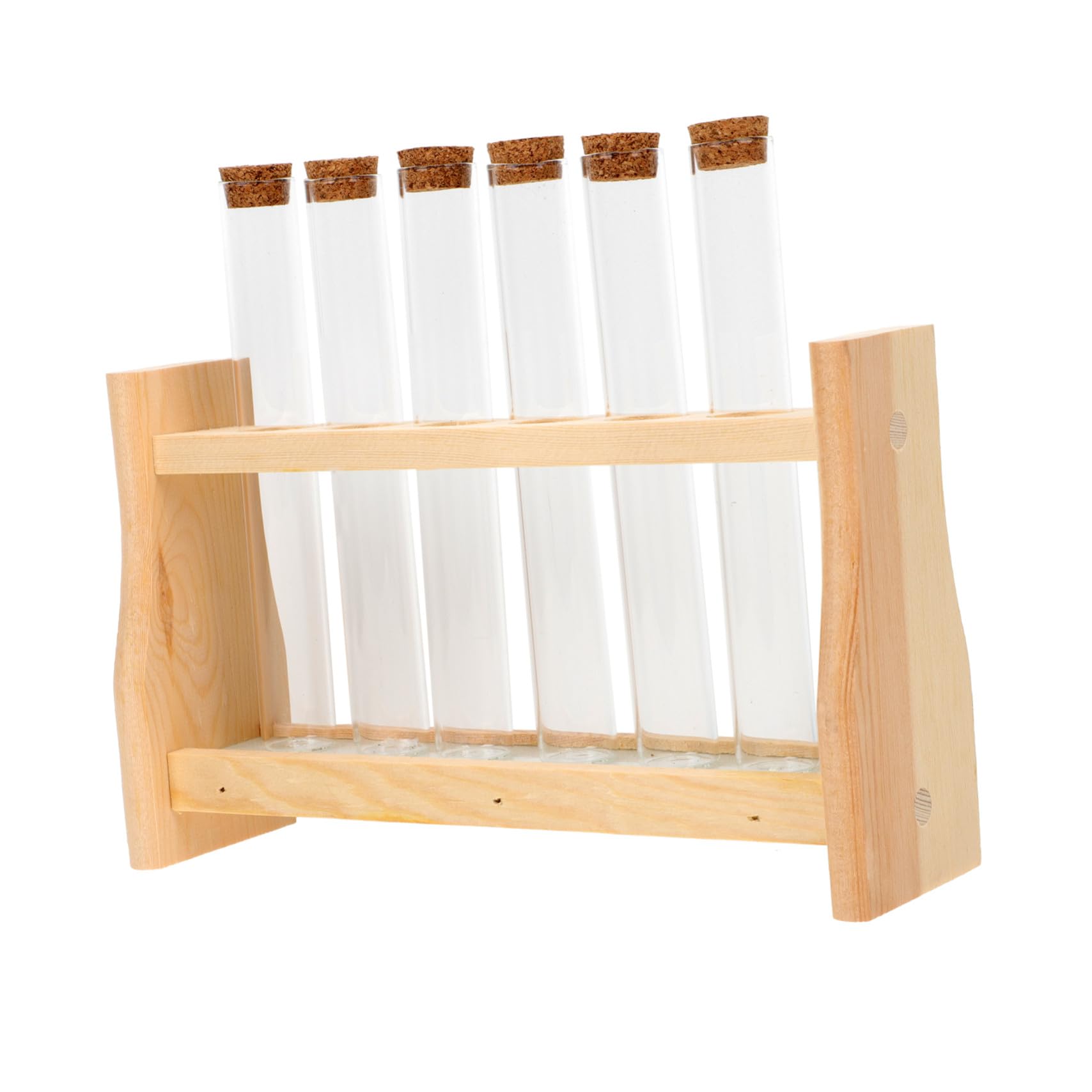 IMIKEYA Supporto per Provette in Vetro con Portaprovette in Legno Supporto per Provette da Laboratorio Versatile per Esperimenti Scientifici Lezioni di Chimica e Uso Domestico Compatto e