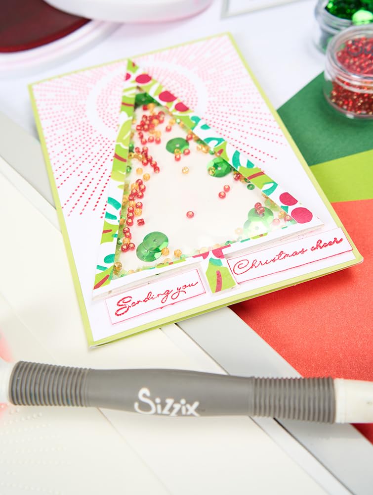 Sizzix A6 Layered Stencils Cosmopolitan Christmas, Happy Holidays by Stacey Park, Multicolor - Image 4
