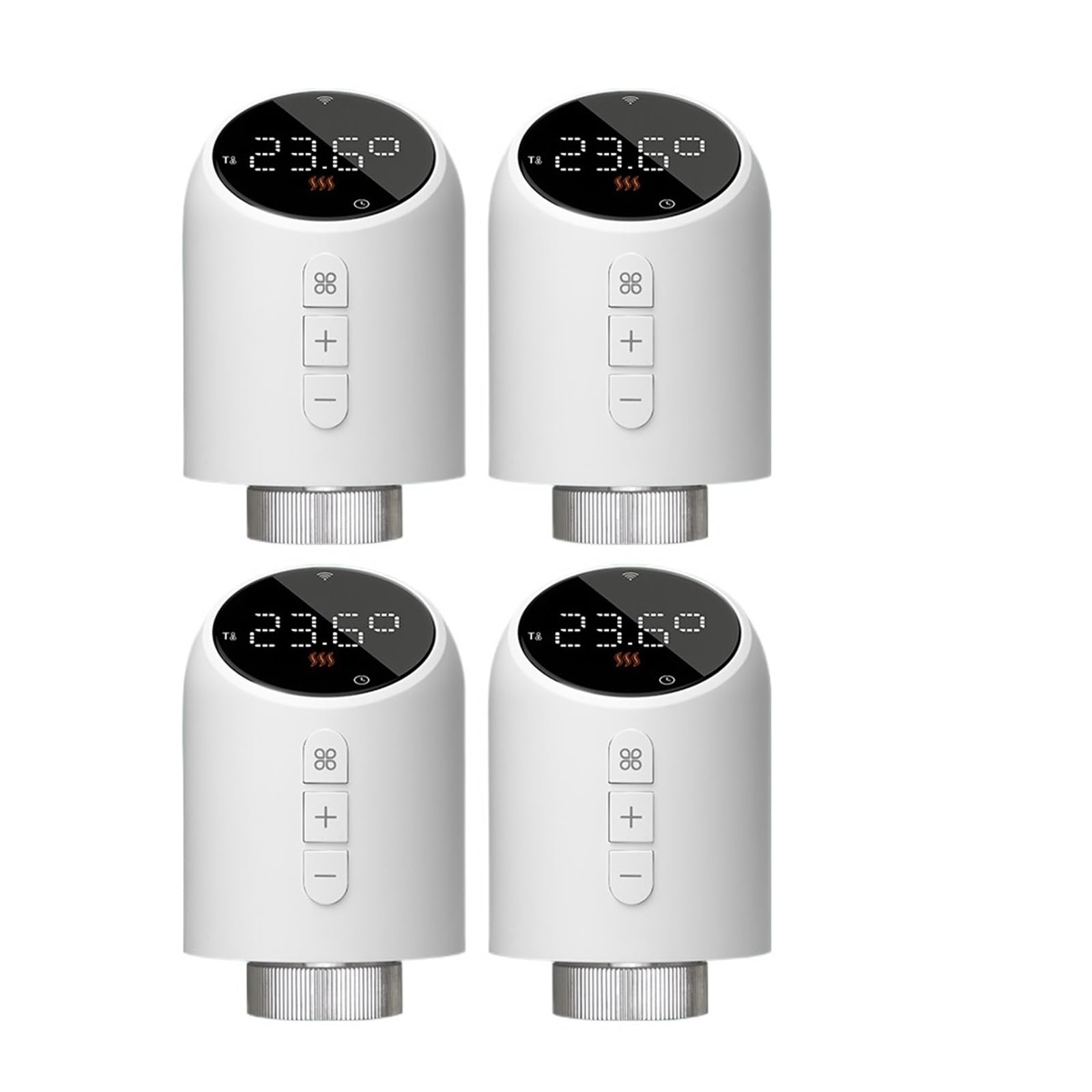 Termoregolatore Smart Home TRV Valvola Termostatica Programmabile For Riscaldamento Radiatore Tuya WIFI Risparmia Sui Costi Di Riscaldamento Energetico(4PCS Zigbee)