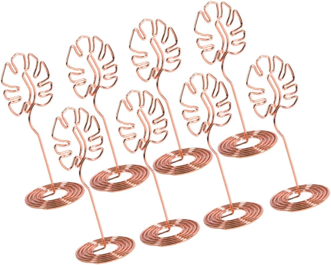 8pcs Monstera Metal Memo Holder for Cards, Photos, Table Displays