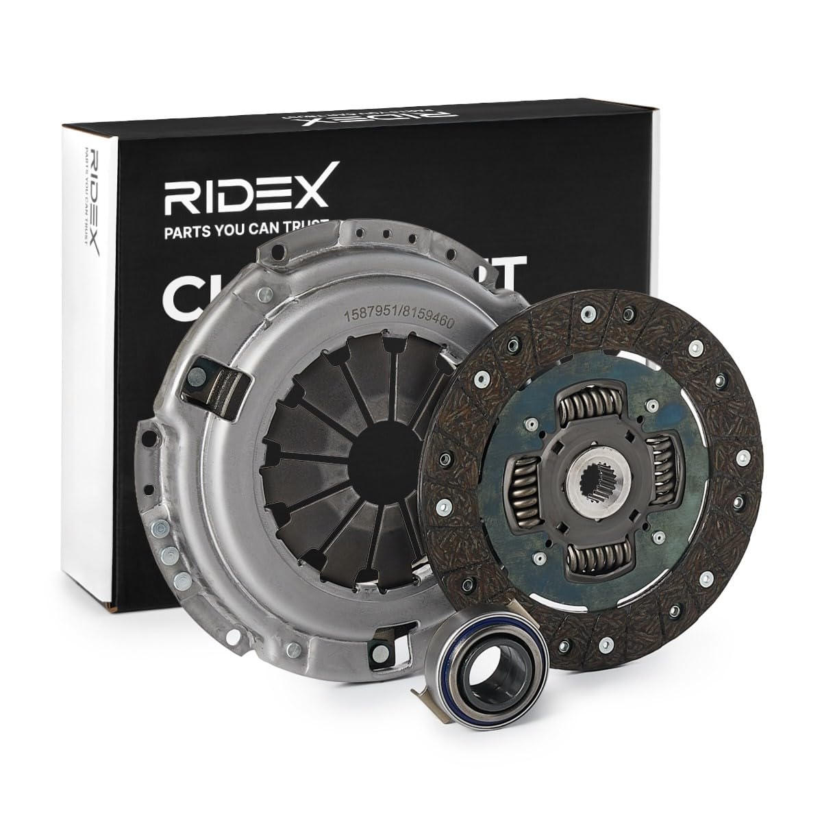 RIDEX 479C0105 Kit de embrague con placa de apriete de embrague con plato de embrague con cojinete de desembrague con apoyo Compatible con HONDA CIVIC VII Hatchback EU, EP, EV