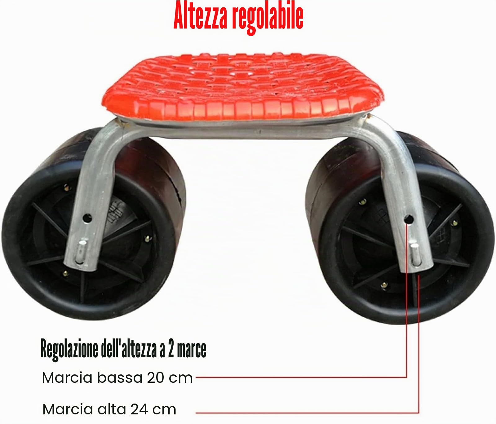 Sedia da giardino mobile con schienale rimovibile su ruote, sgabello da giardinaggio a 360°, seduta da giardino per piantare, sgabello da giardino con ruote