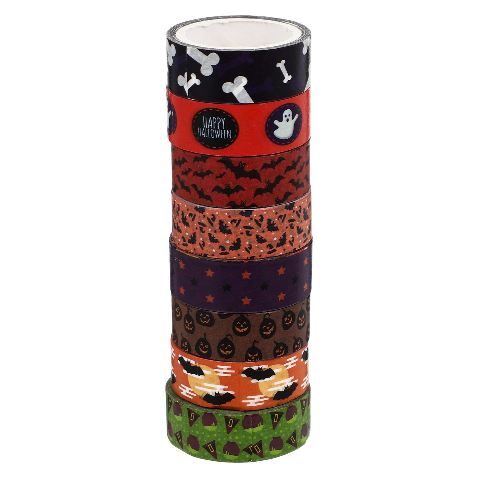Abaodam 56 Rollos Cinta Adhesiva Washi para Manualidades Diseño de Halloween, 5m de Largo, Adecuado para Decoración y Pegatinas en Proyectos DIY Varios Estilos