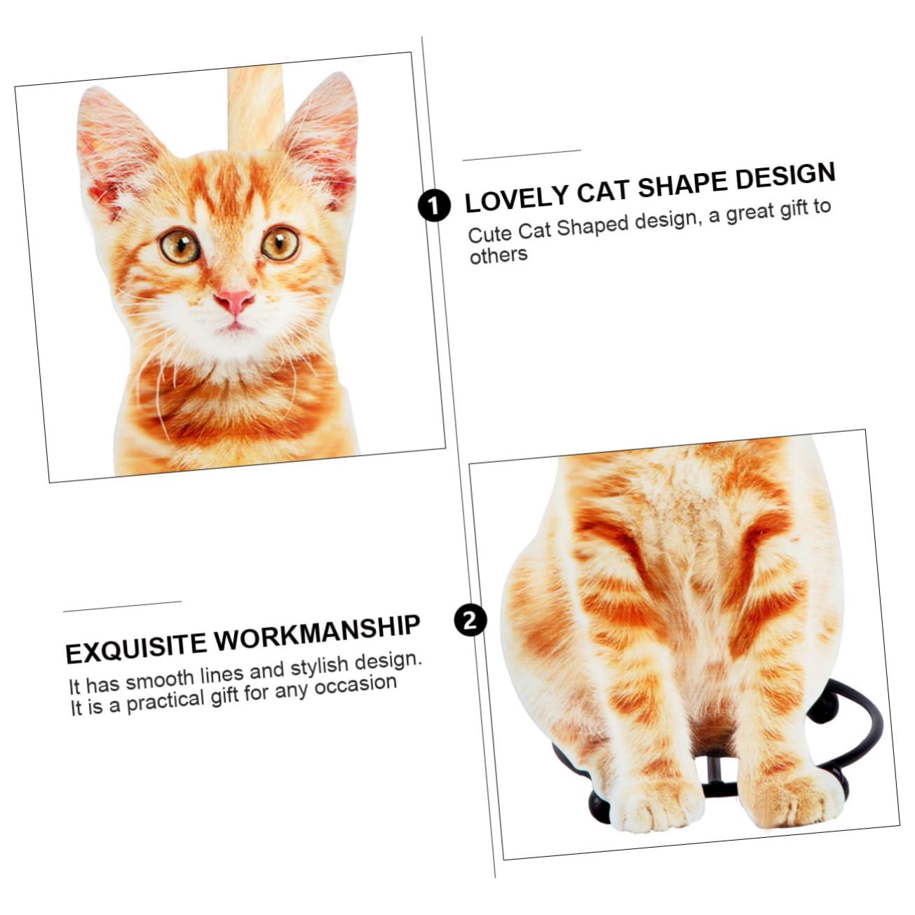 TOYANDONA Portarotolo Organizer a Forma di Gatto in Ferro Giallo di Carta Porta Rotolo Moderno e Funzionale senza Fori per Carta da Cucina e Bagno