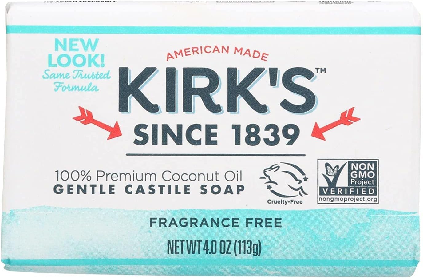 Kirk's Original Coco Castile Soap Fragrance Free 4 oz (Multi-Pack)