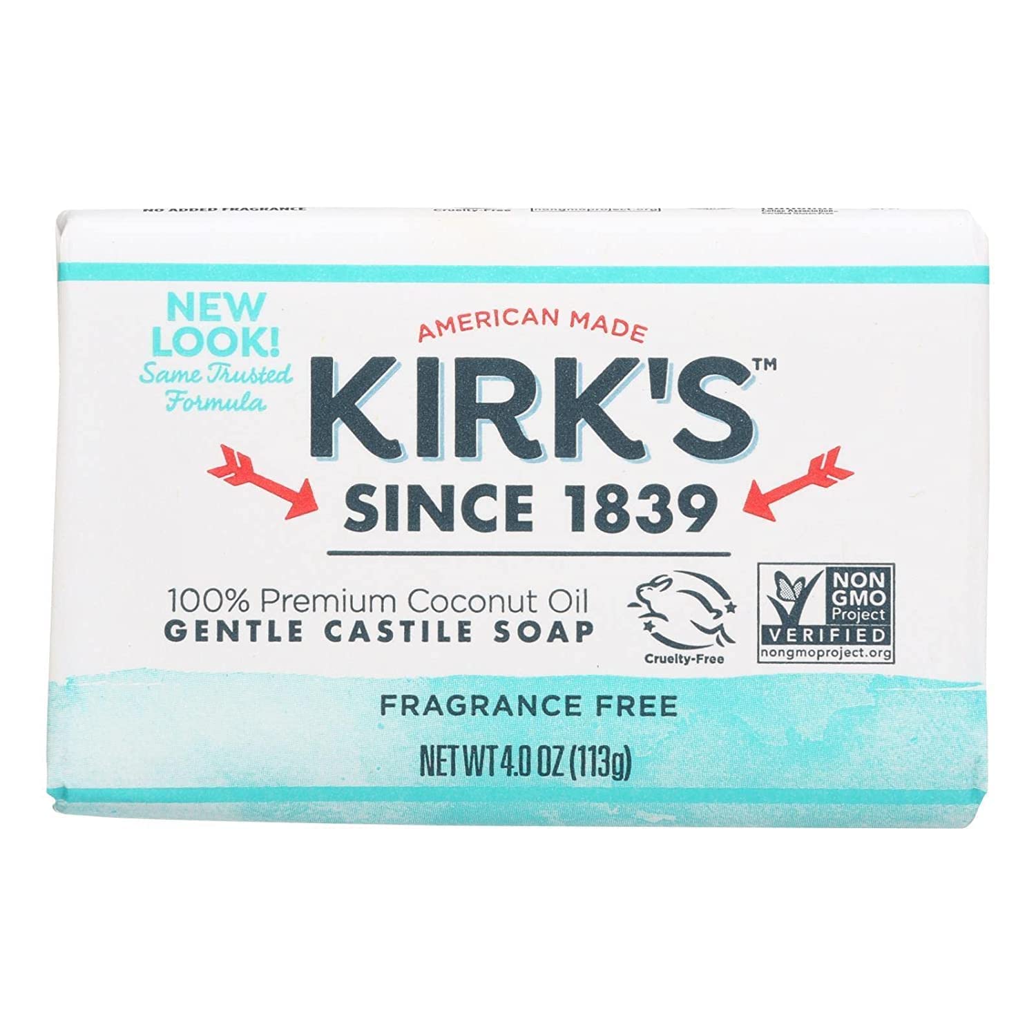 Kirk's Original Coco Castile Soap Fragrance Free 4 oz (Multi-Pack)