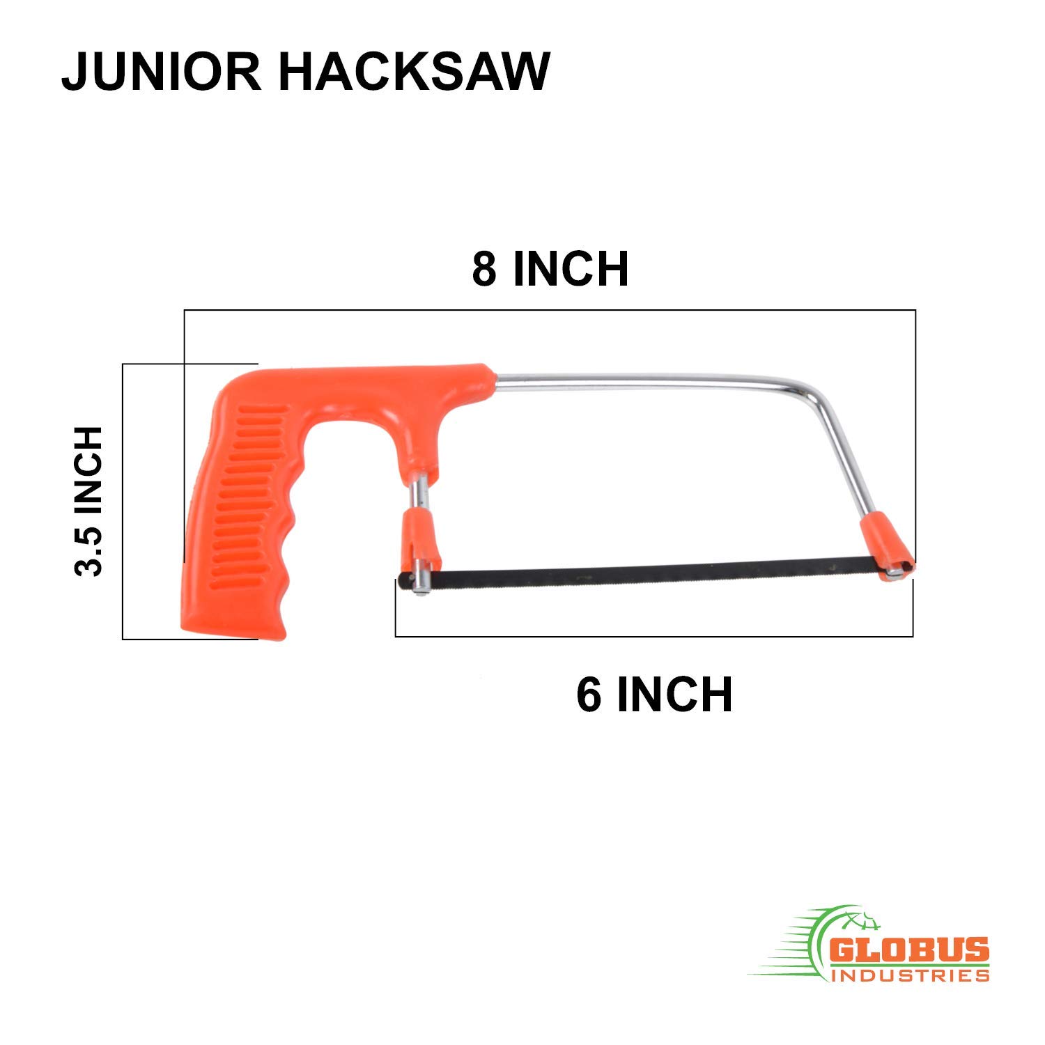 GLOBUS Mini Hacksaw Frame with 6-Inch Wood & Hexa Blade Set | Ergonomic Plastic Handle Hand Saw | Includes 3 Free Extra 150mm Refills for Wire Cutting Multicolor. 1