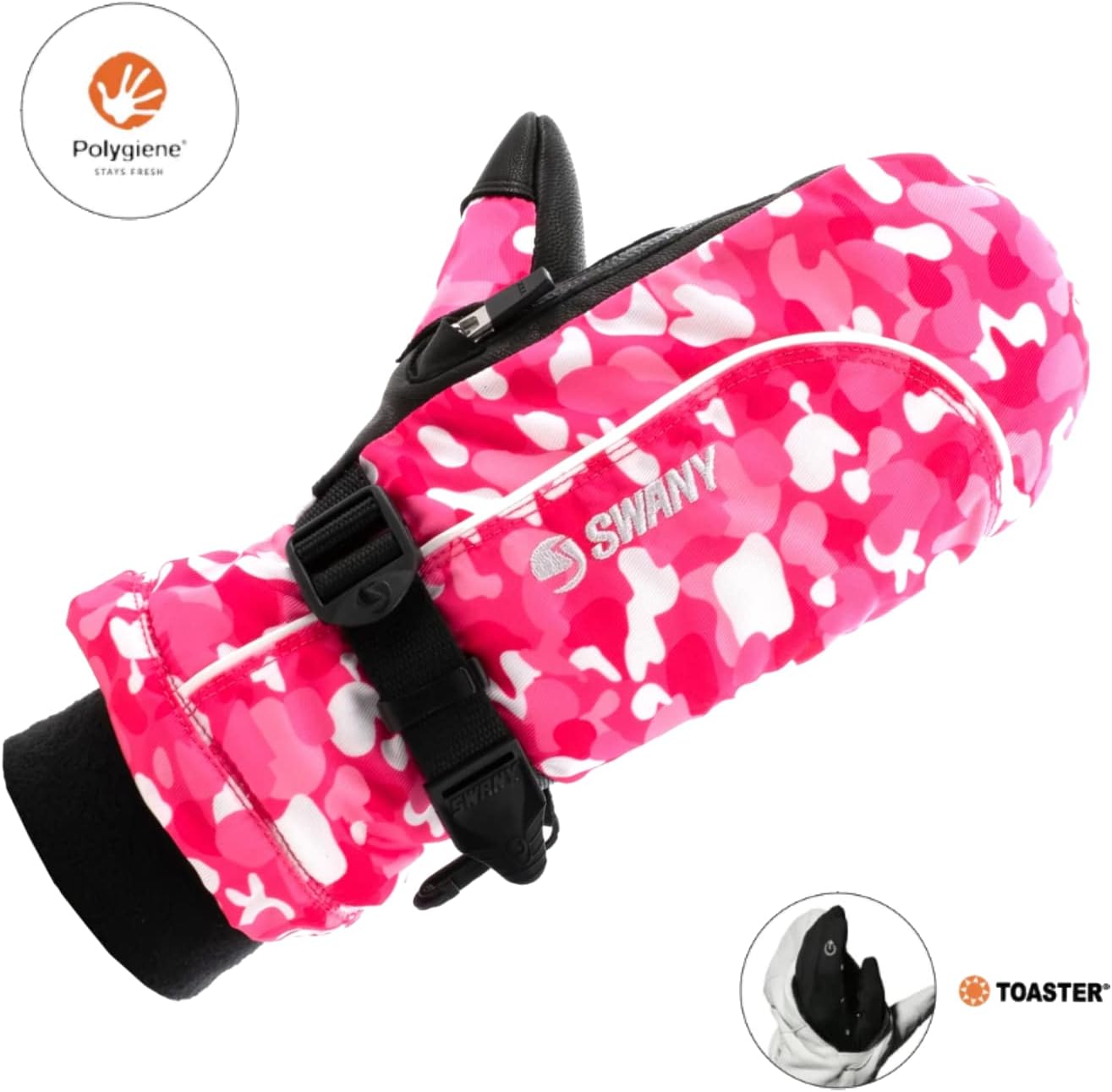 Swany Junior Softy 2.1 Warm Insulated Durable Flexible Toaster Leather Palm Winter Sports Mittens