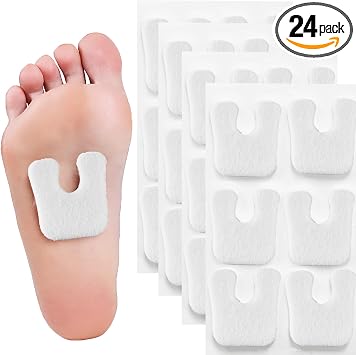 U Shape Metatarsal Foot Pads for Women 24 Pcs, Callus Cushions Horseshoe Pads Moleskin for Feet, Foot Pads Callus Pads for Heel Bottom Side of Foot, Ball of Foot Cushion Pain Relief