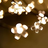 Vista 7 de Árbol de cerezo iluminado de 4 pies con 144 luces LED blancas cálidas para decoración de vacaciones, regulable, certificado UL, impermeable, ideal