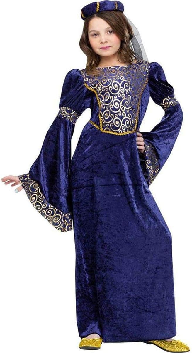 Fun World Renaissance Maiden Costume, Small 4-6, Blue