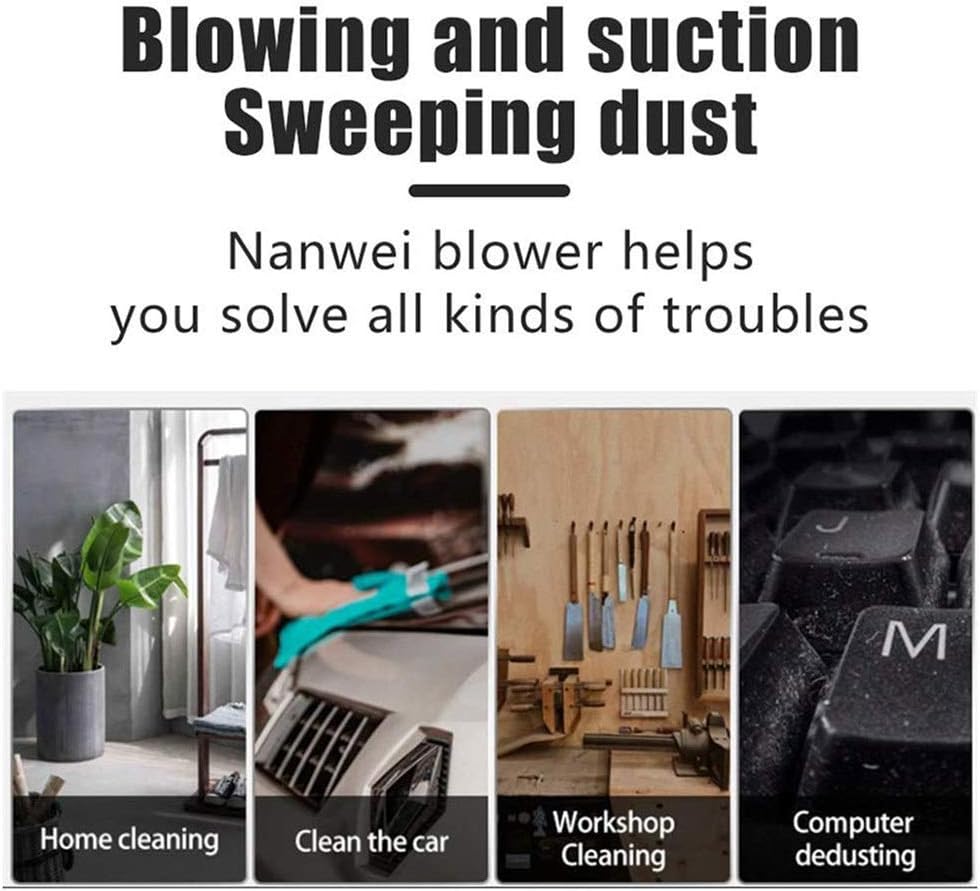 Convenient 2-in-1 Cordless Blower, Handheld Leaf Blower Vacuum Cleaner Cordless Air Turbine Garden Leaf Blower for Home Cleaning (Color : Battery2, Size : 528Tv) (Battery*2 528TV)