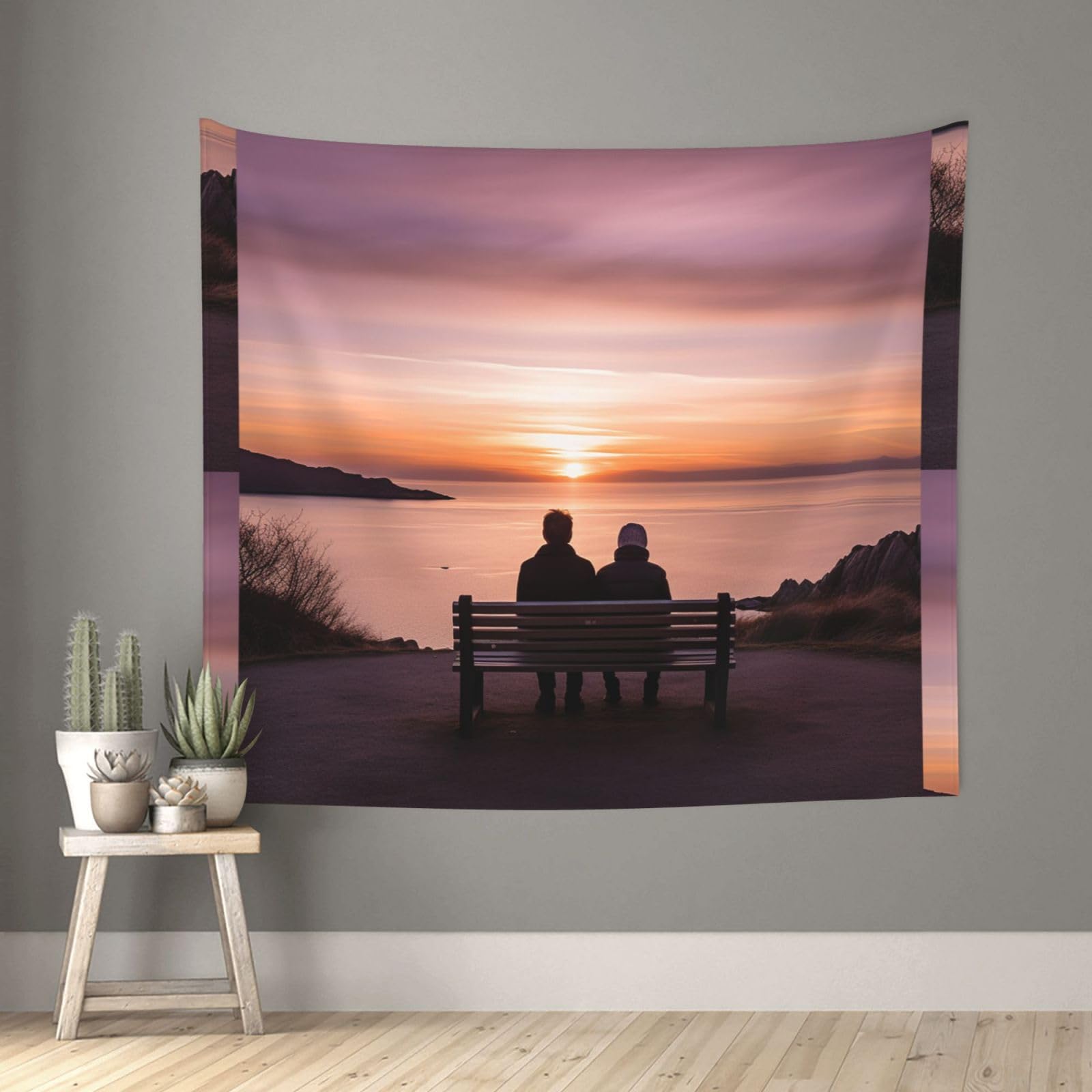 QMKFWT Living Room 60x51 InchSunset Tapestry Backdrop Wall Hanging Flag Indoor Outdoor Wall Art Tapestries Wall Decor Blanket Beach Throws Funny Banner Poster for Dorm, Bedroom