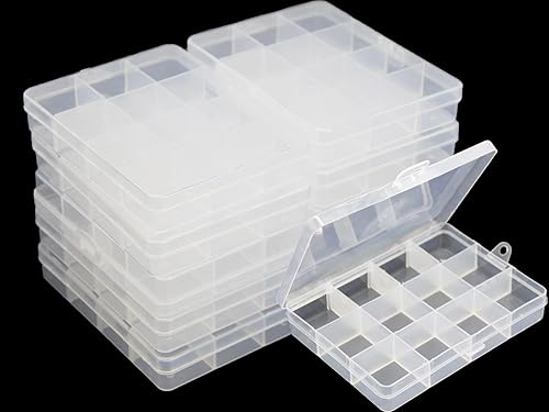 Miniatura 14 de Caja de almacenamiento de plástico transparente de 6 piezas con cierre hermético, contenedor organizador para lápices, rompecabezas, juguetes