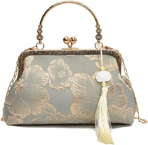 WEISUYUUS Elegant Chinese Evening Bag Cheongsam Inspired Chain Shoulder Crossbod