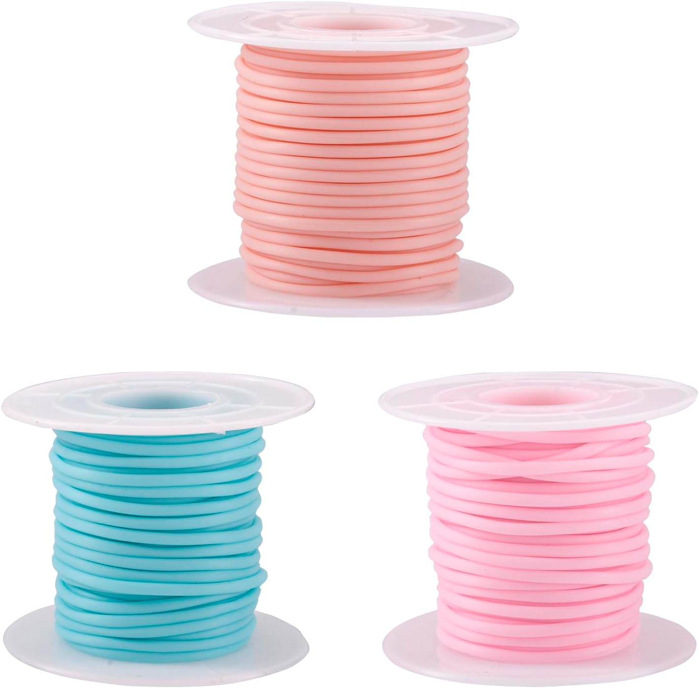 Bestewelry 30m 2mm Hollow Piping Cord PVC Tubular Synthetic Rubber Cord Tube Memory Wire for Knitting Craft Holding Stitches Jewelry Making