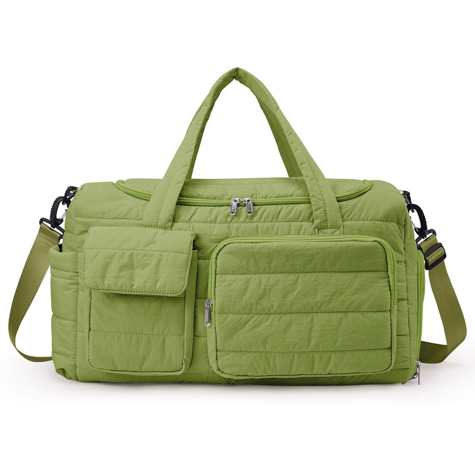 Kleine Sporttasche für Damen, Reisetasche, Handgepäck, Wochenendtasche mit Schuhfach, Grün, Small to Medium, Stylischer Turnbeutel