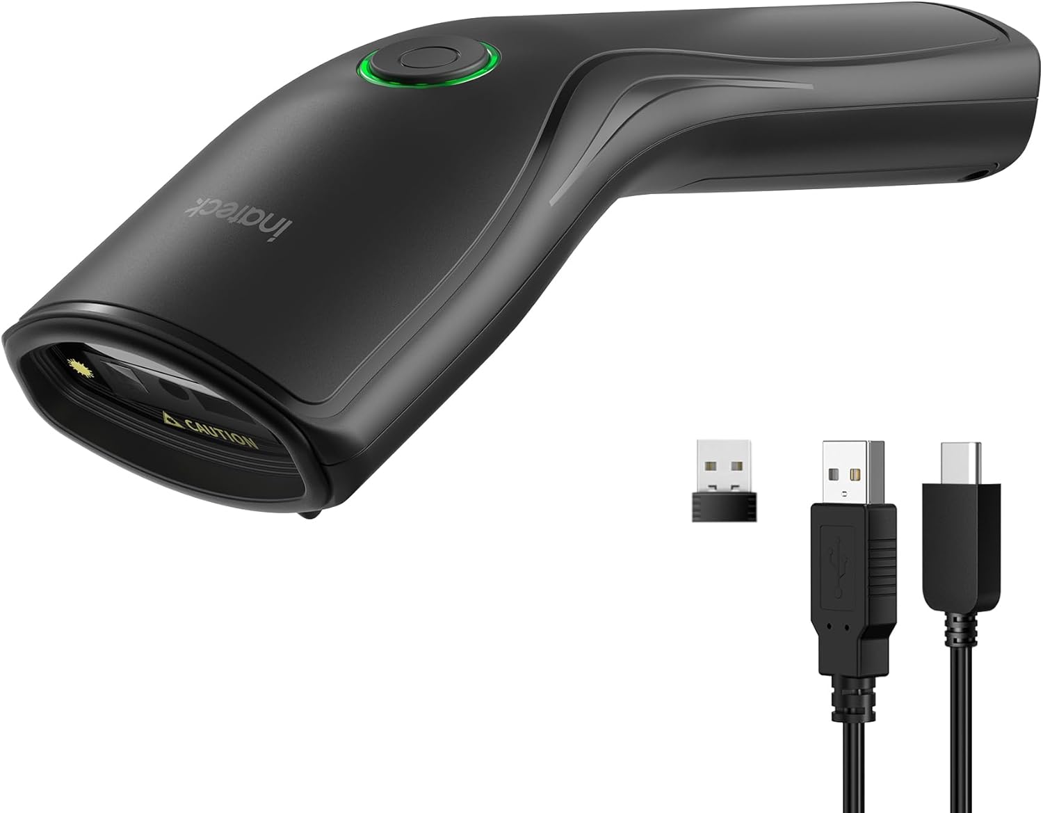 Inateck 2D Wireless Barcode Scanner, Handheld QR Code Reader with Multi-Color Status LED, 108g Ultra-Light Ergonomic Design, Bluetooth Scanner with Rechargeable Detachable Battery, N6057