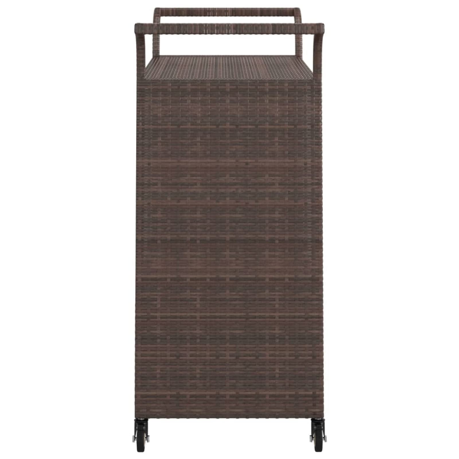 Rantry Carrello da Bar in Polyrattan Marrone 100x45x97 cm Mobili da Giardino Set