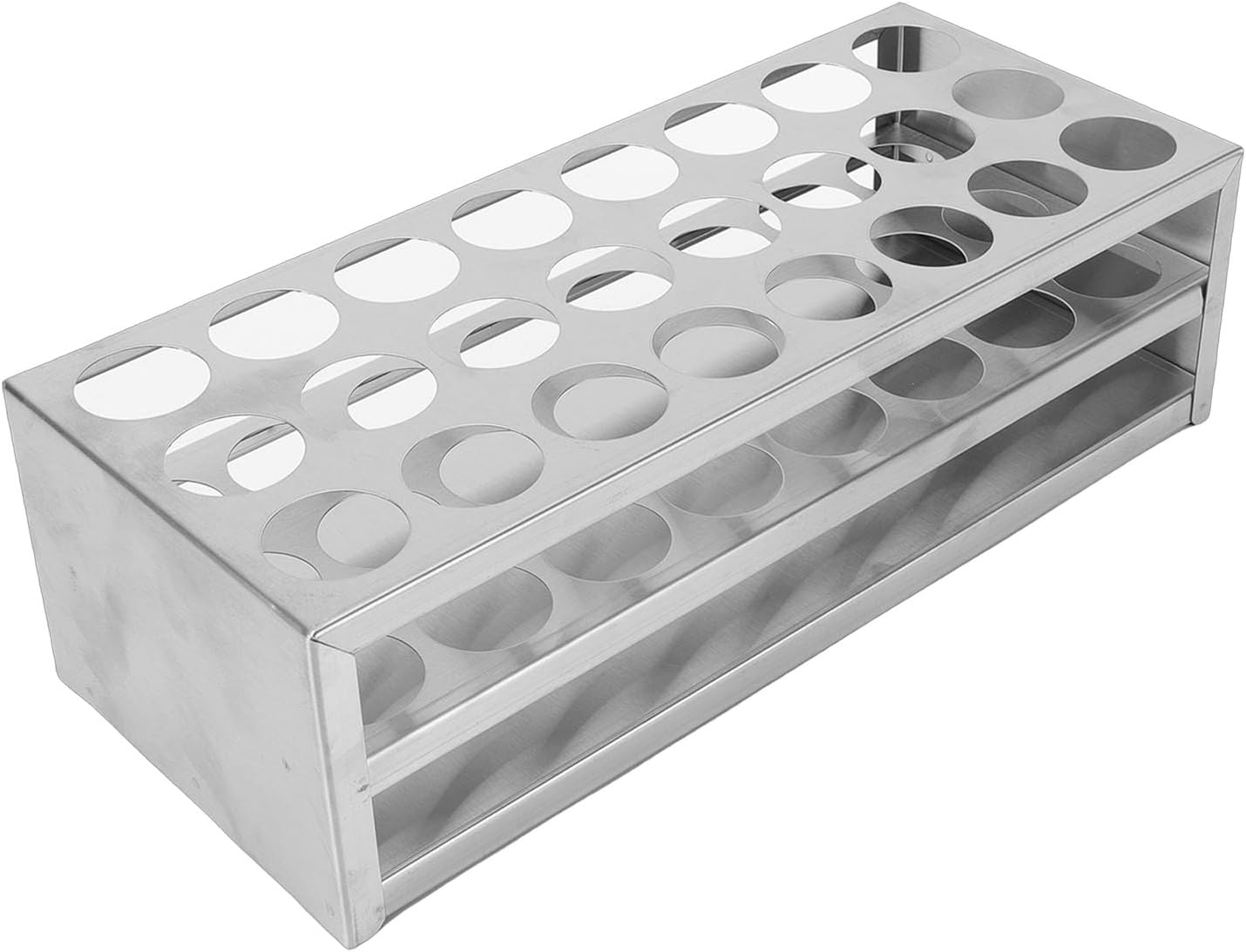 304 Stainless Steel Centrifuge Test Tube Rack 24 Hole 30mm, Organizer Holder for School Labs, Kitchen with Steel Tube Stand for Clear Visibility