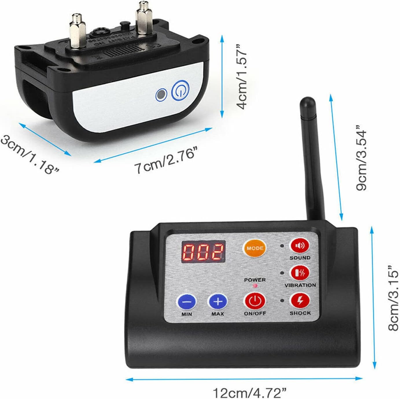 Wireless Dog Fence Electric Training Collar 2-in-1, Safe Effective Vibrate/Shock Dog Fence, Adjustable Range, Pet Containment System Boundary Container, IP65 Waterproof Dog Collar Receiver,FOR1DOG