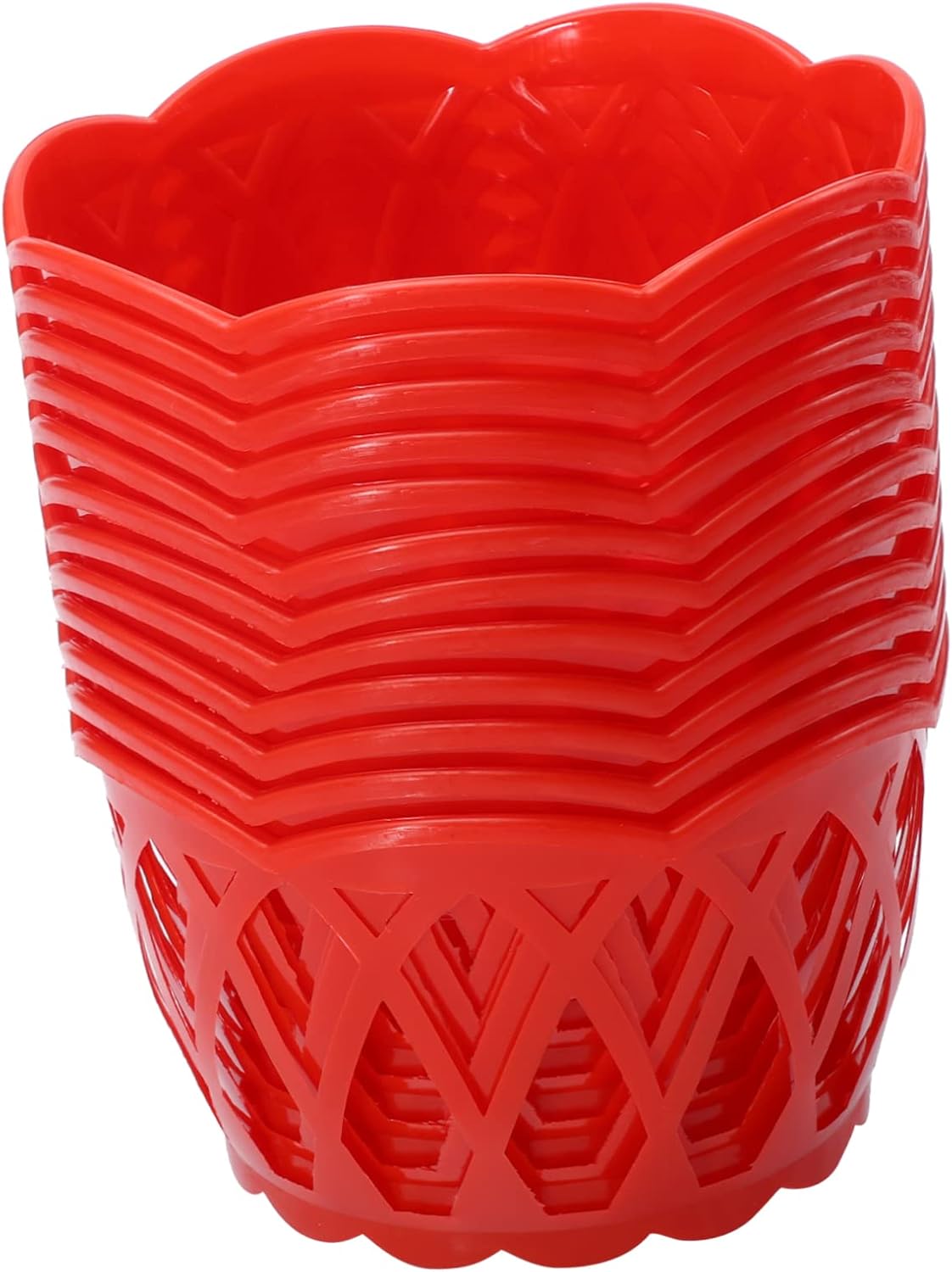GARVALON 12Pcs Egg Packing Basket Plastic Basket red Basket Mini Shopping Basket