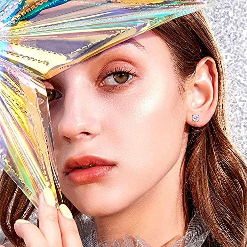 LOLIAS 5 Pairs Stainless Steel Cubic Zirconia Cartilage Earrings Set for Women Girls Stud Earrings CZ Ball Earrings Heart-Shaped Cute Earrings