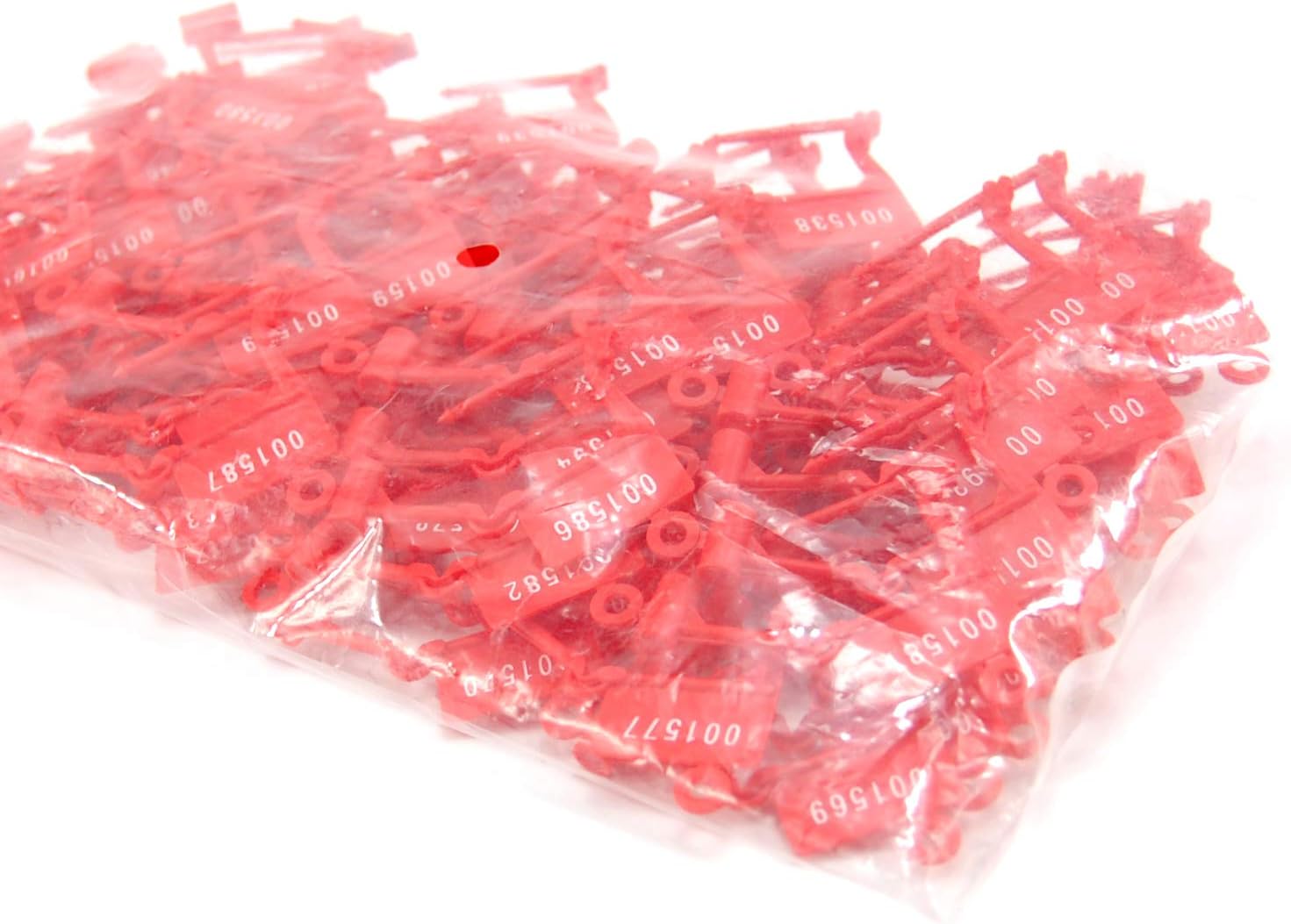 Tamper Proof Plastic Security Padlock Seals Numbered Disposable Safety Tags - Locks Self-Locking for Luggage Medical Clothing (1000 PCS) (Red)
