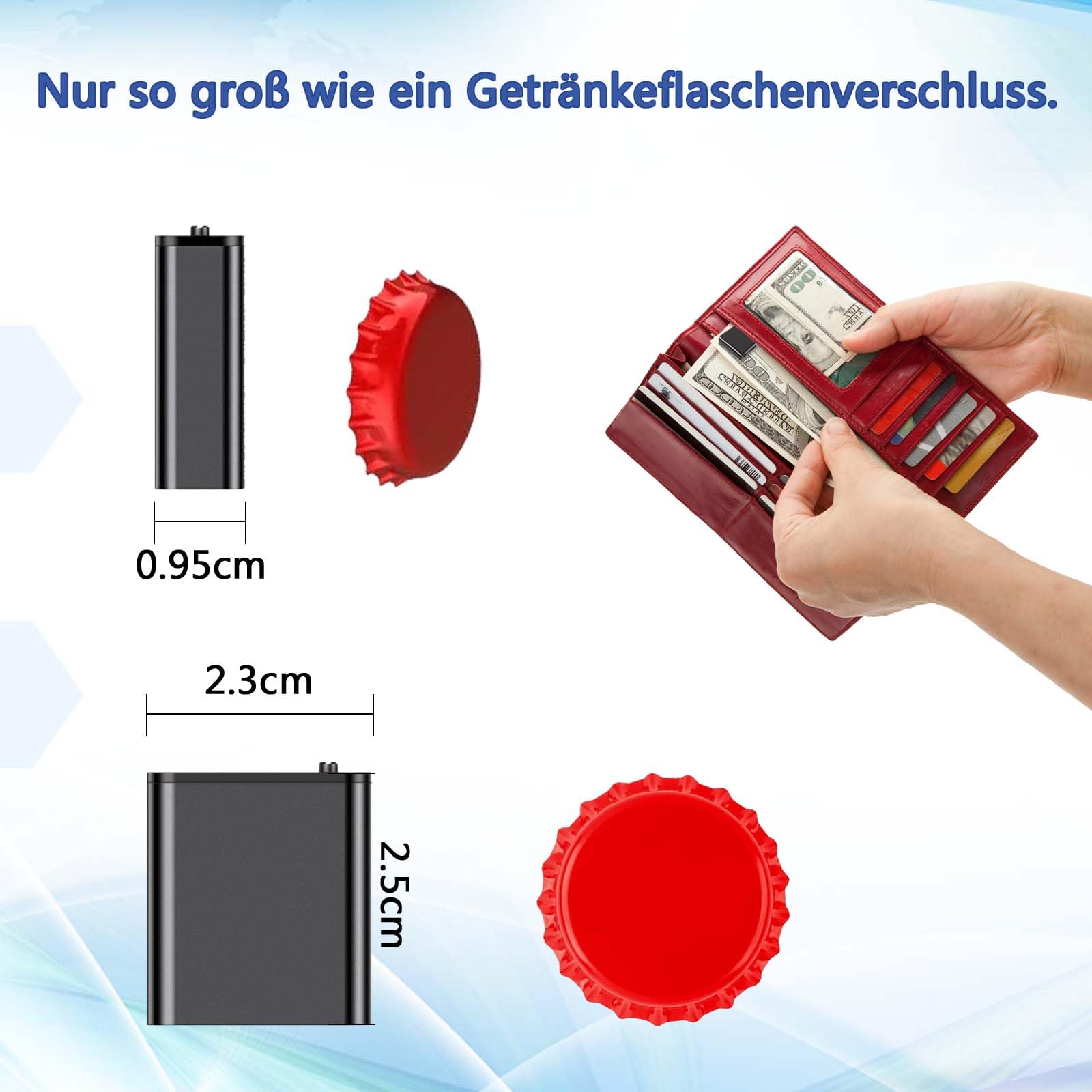 【Eingebauter Magnet Nur 0,95 cm dick】 Diktiergerät mini,Aufnahmegerät Spionage,Spion abhörgerät,Spion digital Voice Recorder,STTWUNAKE