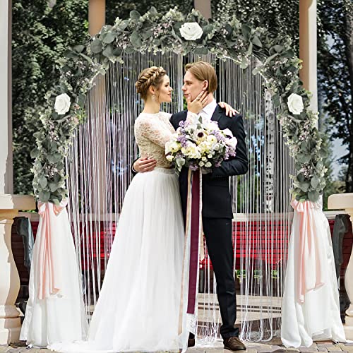 Florlab 6.2 Ft Long Faux Eucalyptus Garland - Wedding Arch Summer Garland - Eucalyptus Garland Greenery - Green Garland Decor- Lambs Ear Garland - Magnolia Garland For Mantle - Floral Greenery Swag #TOP4