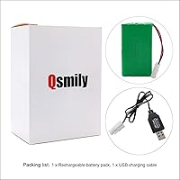 Vista 6 de Qsmily® Paquete de baterías RC de 9.6 V, batería Ni-Cd recargable AA de 1000 mAh con cable de carga y conector Tamiya, adecuada para camión monstruo