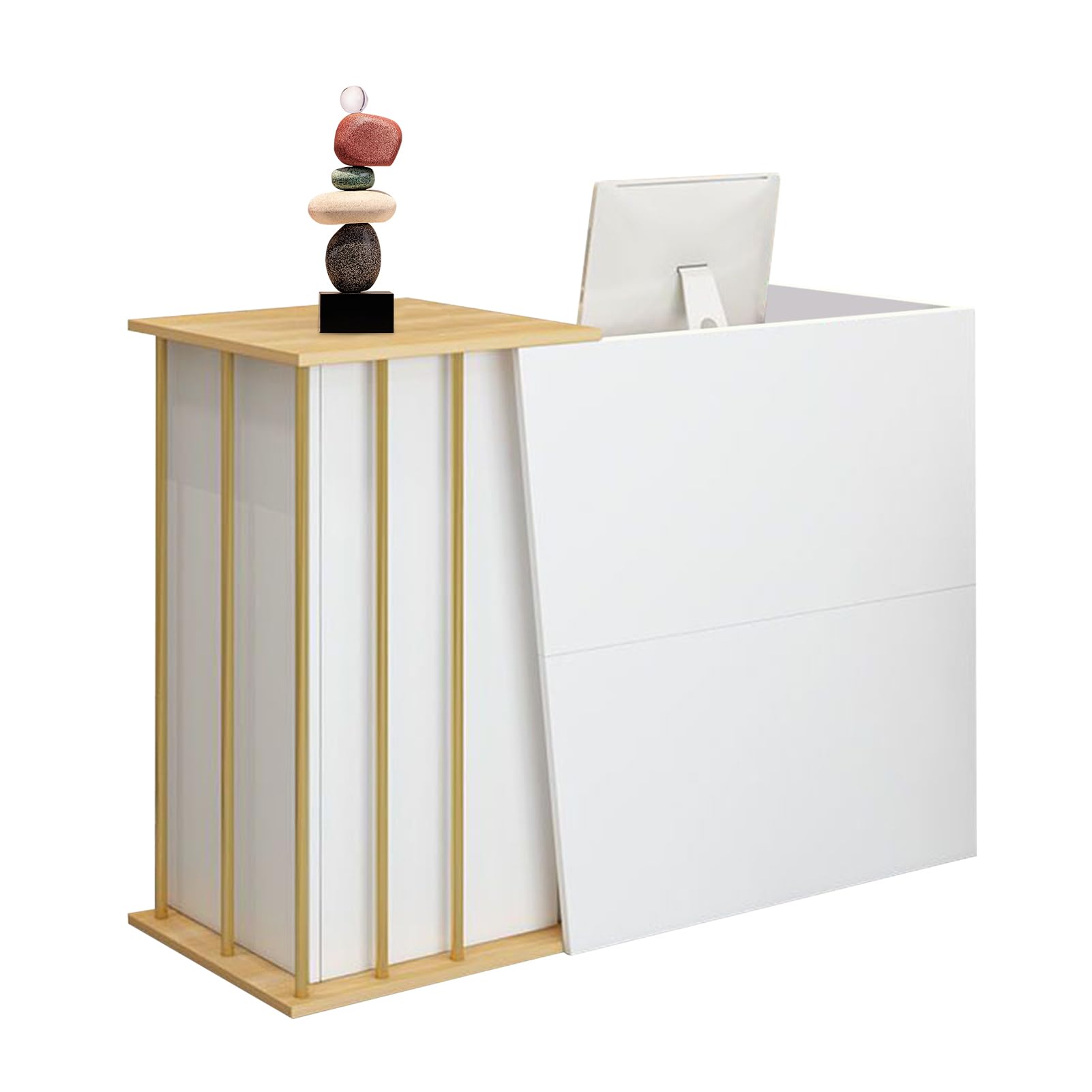 Caisse hall salon de beauté sécurisée avec ce comptoir de réception de 120 cm