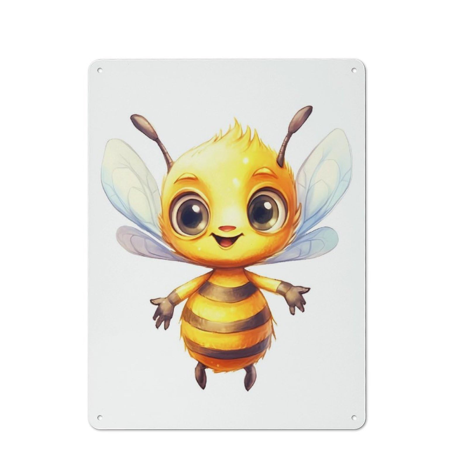 Junmoney Bee Cute Rustic Tin Sign 40X30cm For Café Or Restaurant, A Decorative Christmas Gift For Hospitality Interior Collectors