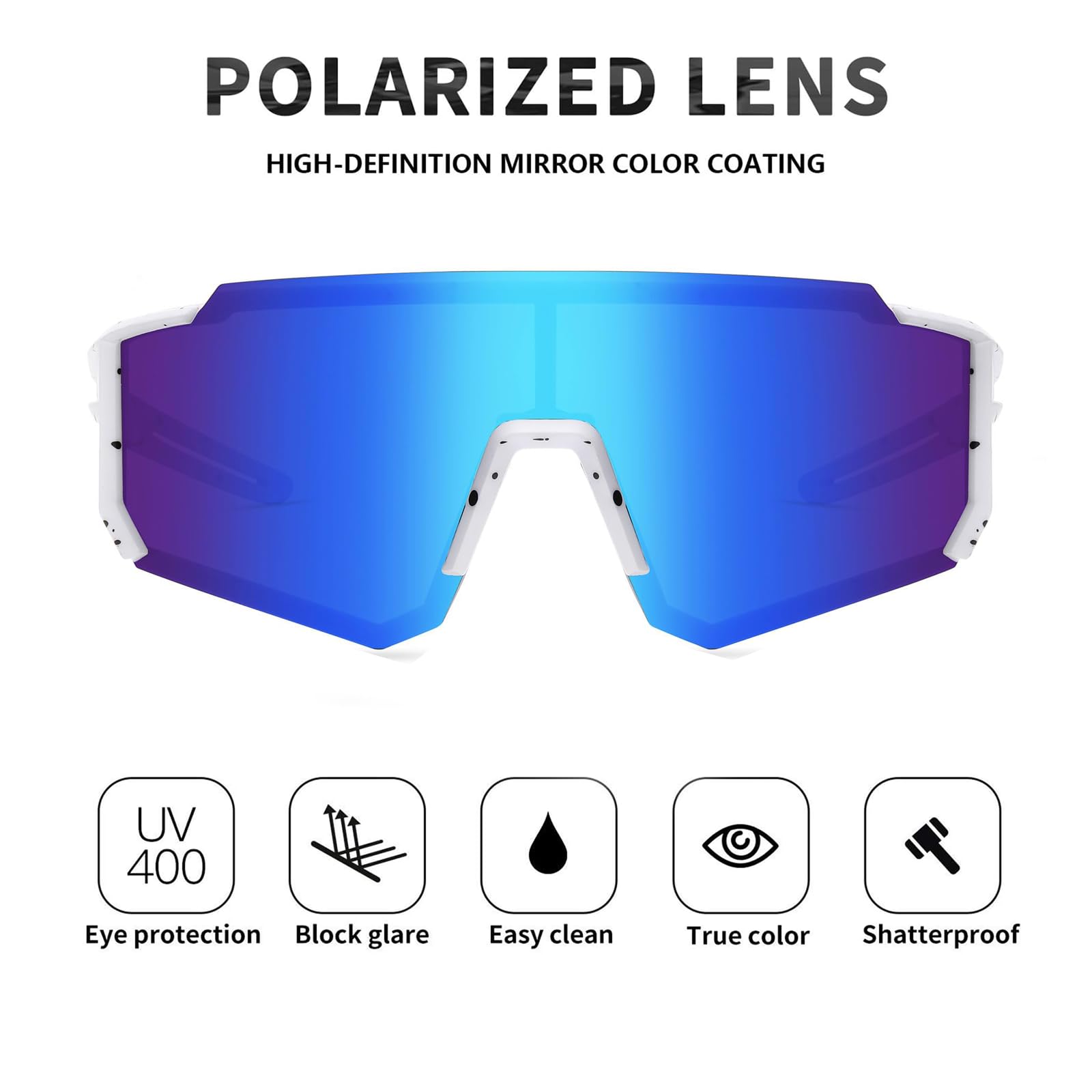 Occhiali da sole sportivi polarizzati per uomo e donna, protezione UV per esterni, occhiali da sole, ciclismo, pesca, baseball, corsa