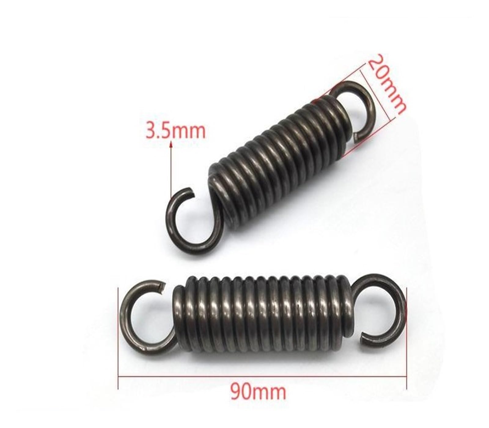 Zugfedern Mit Haken Federstahl-Einzelhaken-Spannung, rostfreier Spiralspulen-Rückzug(140mm(2pcs),30MM_3.5MM)