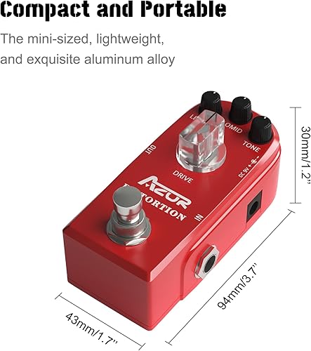 Miniatura 8 de AZOR AP311 - Pedal de efecto de guitarra con carcasa de aleación de aluminio True Bypass