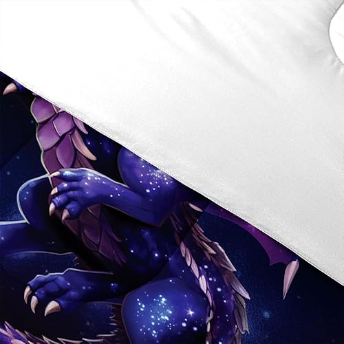 Vista 17 de Juego de cama de dragón tamaño matrimonial, edredón de dragón tamaño individual, transpirable, 3 piezas (estilo dragón 05)