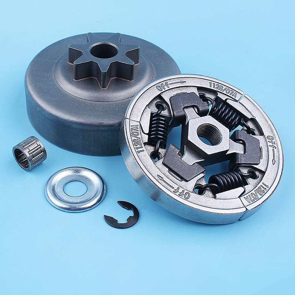 3/8 "-7T Kit de cojinete de Tambor de Embrague de piñón Recto Compatible con Stihl MS391 MS311 MS 391311 Repuestos de Repuesto para arandela de Motosierra E-Clip