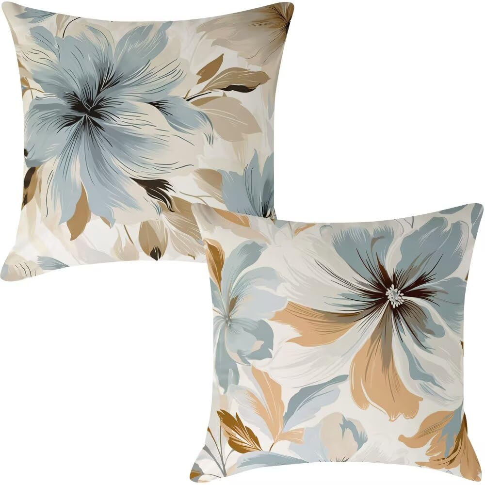 Federe Cuscini Divano 65x65 cm Federe Morbido Copricuscini Astratto in Velluto, 2 Pezzi Copri Cuscini per Divano Moderno Quadrati Decorativi Federa Cuscino Fiori per Camera da Letto Soggiorno (IU59)